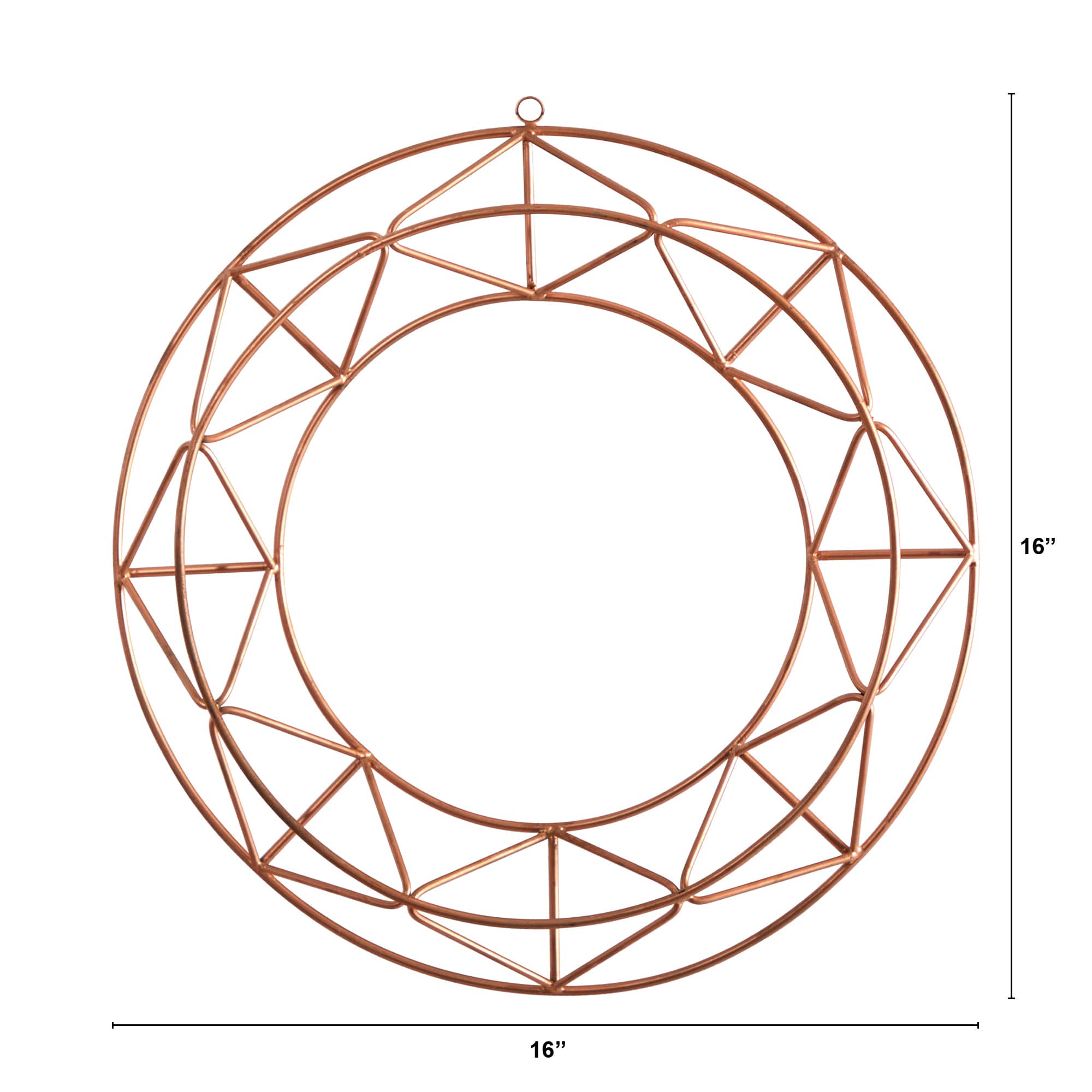 16" Geometric Copper Wall Décor